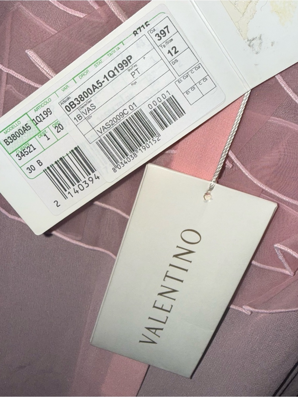 Valentino Pink Silk Chiffon Sheer Ruffle Button-Up Blouse Long Sleeve 12 - Picture 5 of 7